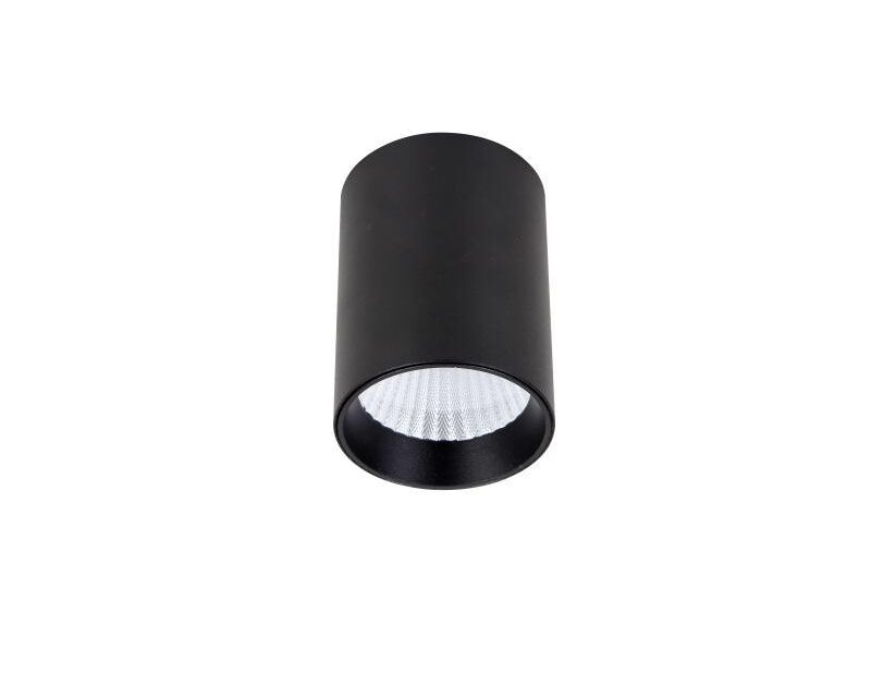 “Sleek cylindrical COB surface‑mounted LED light in matte finish installed on a ceiling”