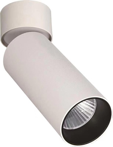 “Sleek cylindrical COB surface‑mounted LED light in matte finish installed on a ceiling”
